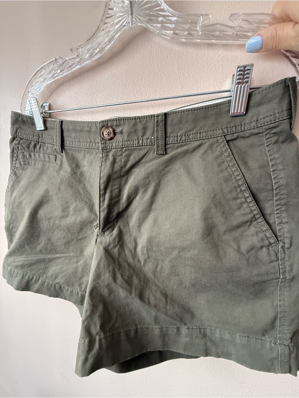 Vintage Olive Green Women's Cotton Shorts